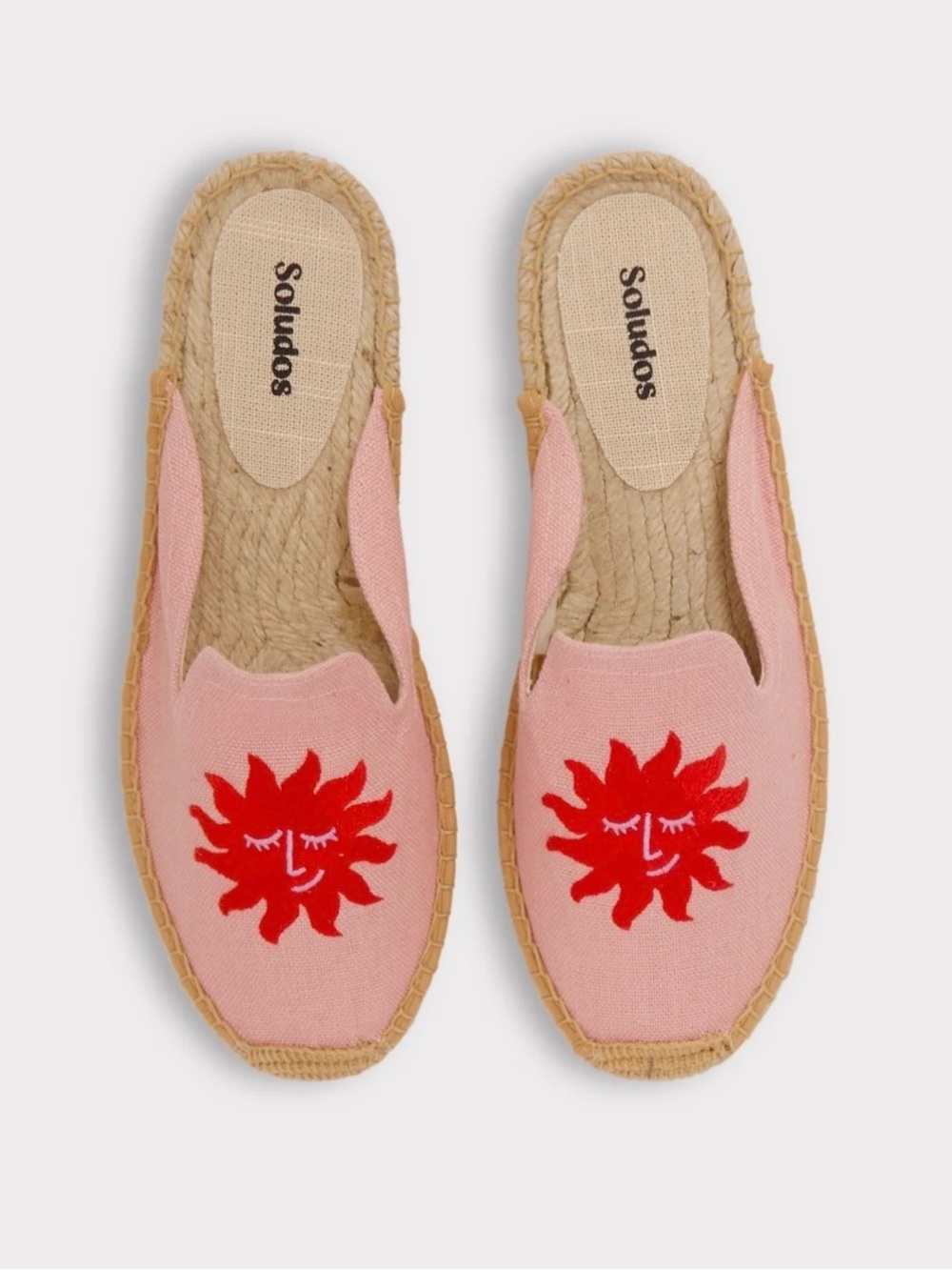 Soludos Women’s Smoking Mule Espadrille Mules with Embroidery  Sun Burst
